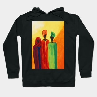 Original Artwork Acrylic Painting African Ladies Hoodie